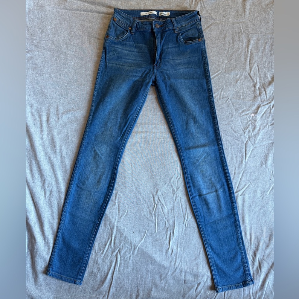 Wrangler Mid Twiggy Skinny Light Wash Blue Jeans Jeggings size 10
